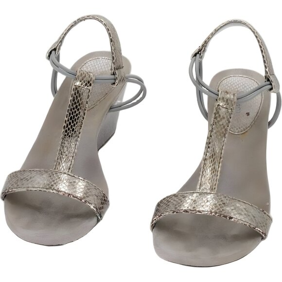 LifeStride Miami Strappy Wedge Sandals Platino Gold Women's US 5.5M - Picture 5 of 6